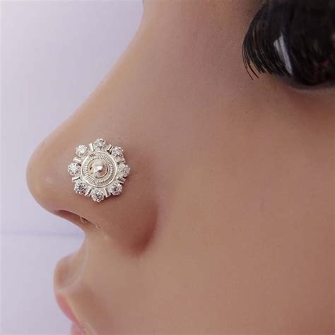 nose ring big stud|most expensive nose ring.